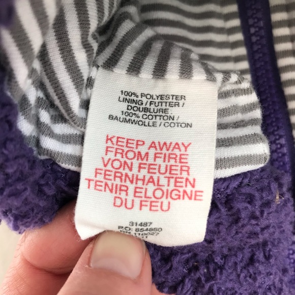 Mini Boden Purple Fleece Sweater Full Zip - Picture 6 of 6